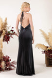 Trumpet Sweep-Brush Train Velvet Bridesmaid Dress Formal Dresses CB0534 - COCOMELODY