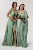 A-Line Floor Length Chiffon Bridesmaid Dress Formal Dresses CB0565 - COCOMELODY