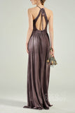 A-Line Floor Length Velvet Bridesmaid Dress CB0647 - COCOMELODY