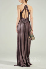 A-Line Floor Length Velvet Bridesmaid Dress CB0647 - COCOMELODY