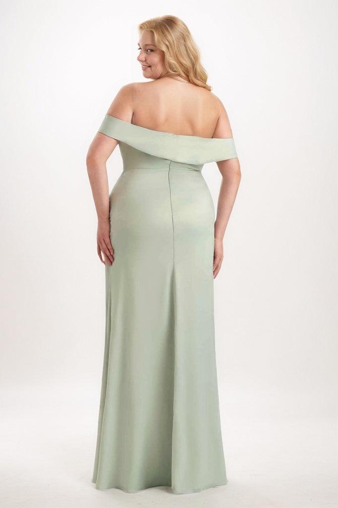 Sheath-Column Maxi Satin Bridesmaid Dress CB0736 - COCOMELODY