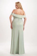 Sheath-Column Maxi Satin Bridesmaid Dress CB0736 - COCOMELODY