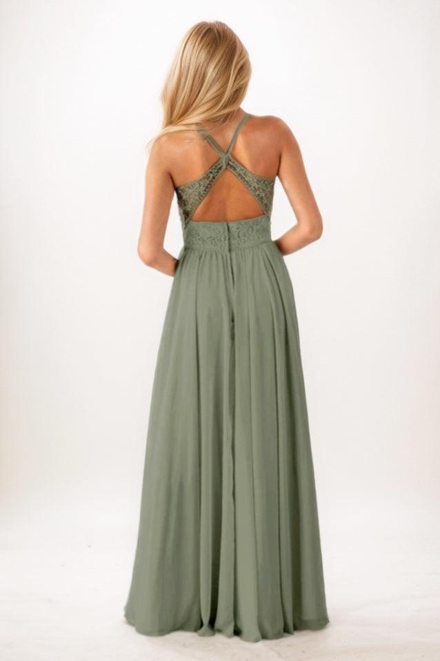 A-Line Maxi Chiffon Bridesmaid Dress CB0740 - COCOMELODY