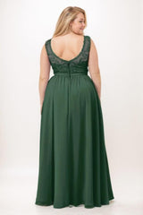 A-Line Maxi Chiffon Bridesmaid Dress CB0741 - COCOMELODY