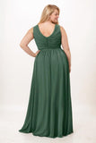 A-Line Maxi Chiffon Bridesmaid Dress CB0742 - COCOMELODY