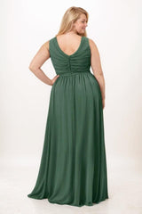 A-Line Maxi Chiffon Bridesmaid Dress CB0742 - COCOMELODY