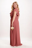 A-Line Maxi Chiffon Bridesmaid Dress CB0746 - COCOMELODY