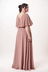 A-Line Maxi Chiffon Bridesmaid Dress CB0759 - COCOMELODY