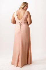 Sheath-Column Maxi Chiffon Bridesmaid Dress CB0760 - COCOMELODY