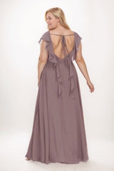 A-Line Maxi Chiffon Bridesmaid Dress CB0763 - COCOMELODY
