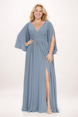 A-Line Maxi Chiffon Bridesmaid Dress CB0767 - COCOMELODY
