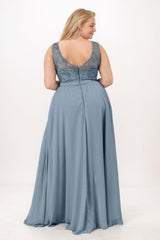 A-Line Maxi Chiffon Bridesmaid Dress CB0769 - COCOMELODY