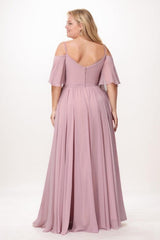 A-Line Maxi Chiffon Bridesmaid Dress CB0775 - COCOMELODY