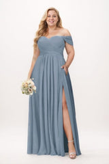 A-Line Maxi Chiffon Bridesmaid Dress CB0776 - COCOMELODY