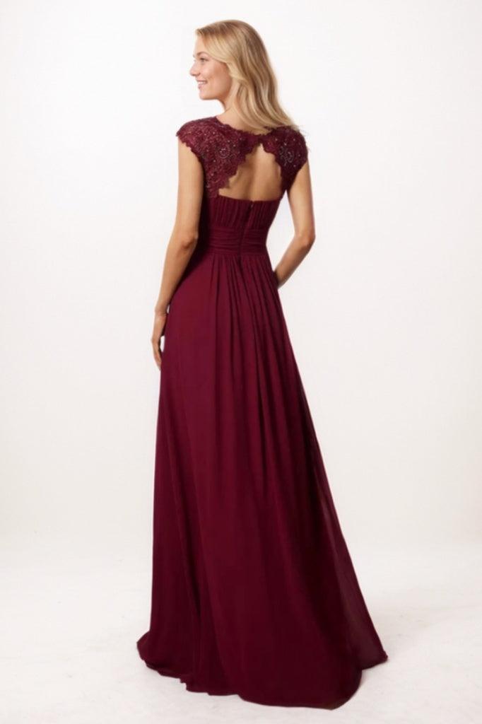 A-Line Maxi Chiffon Bridesmaid Dress CB0785 - COCOMELODY