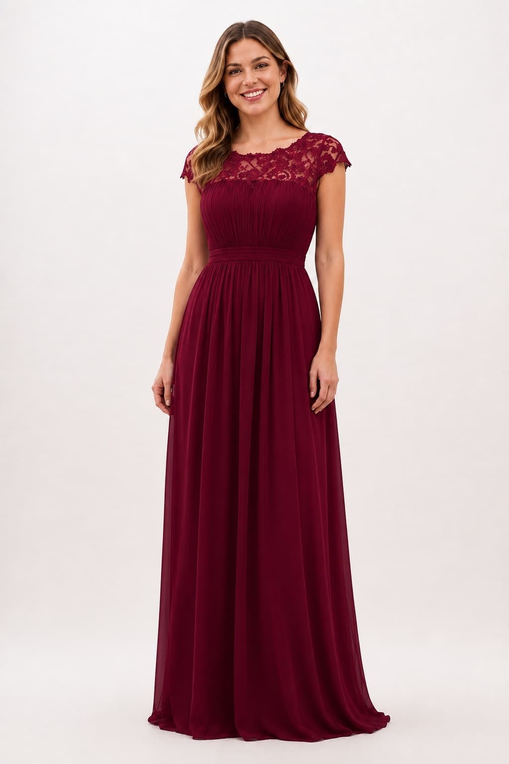 A-Line Maxi Chiffon Bridesmaid Dress CB0785