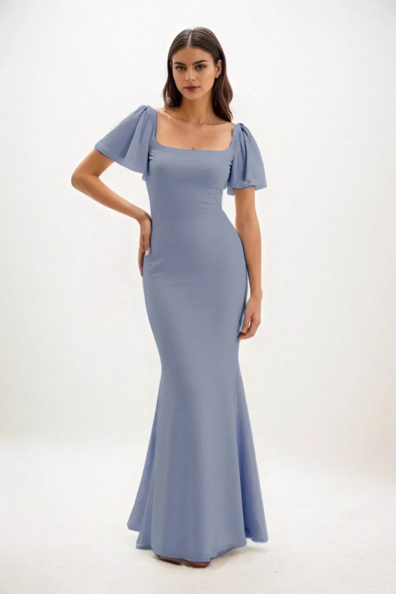 Sheath-Column Maxi Chiffon Dress CB0813CS - COCOMELODY