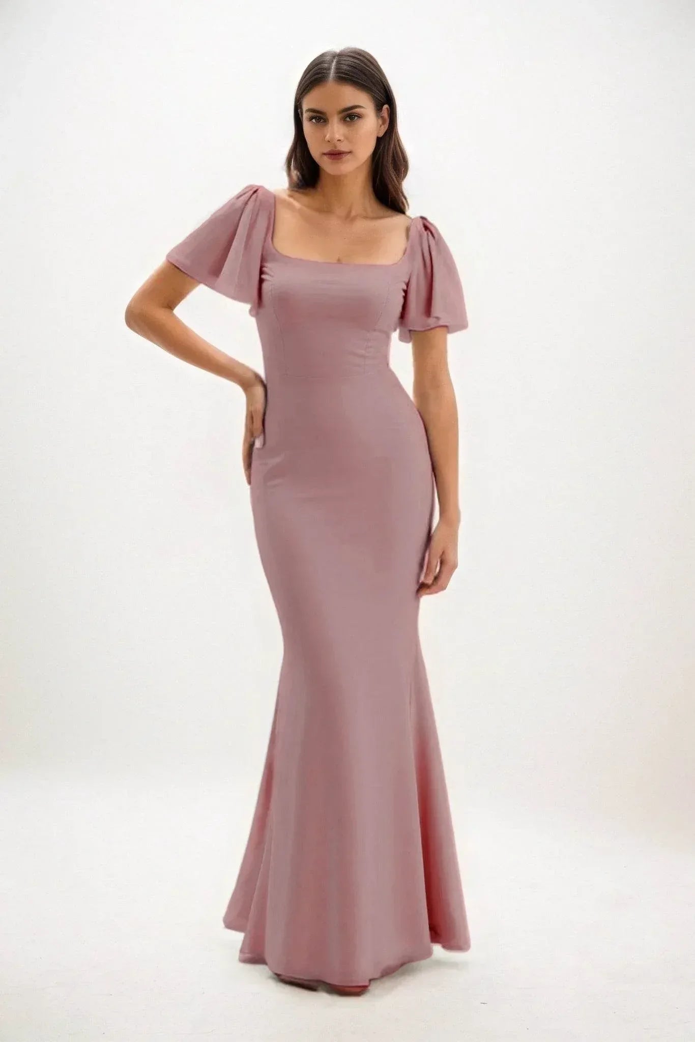 Sheath-Column Maxi Chiffon Dress CB0813CS - COCOMELODY