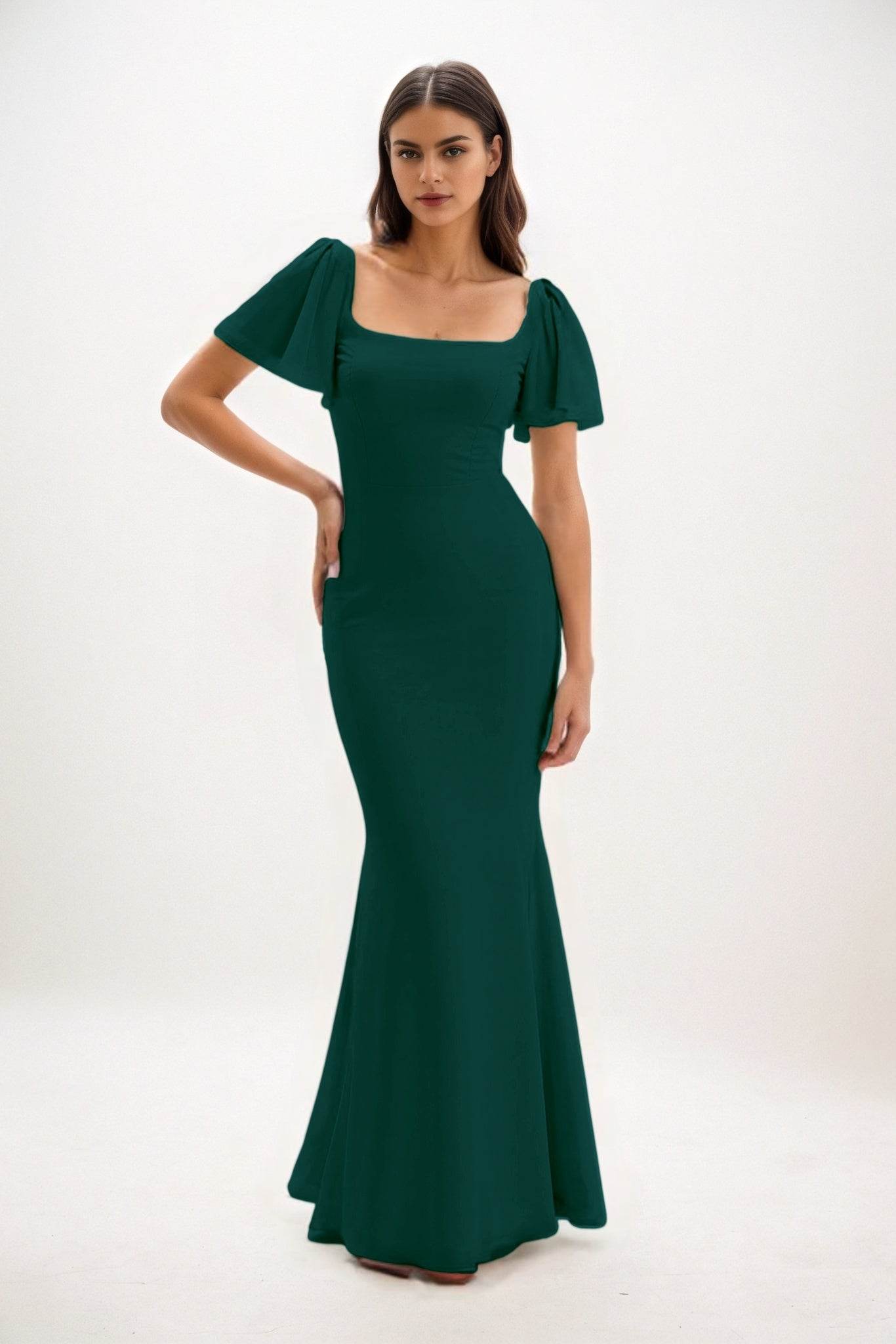 Sheath-Column Maxi Chiffon Bridesmaid Dress CB0813 - COCOMELODY