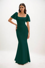 Sheath-Column Maxi Chiffon Bridesmaid Dress CB0813 - COCOMELODY