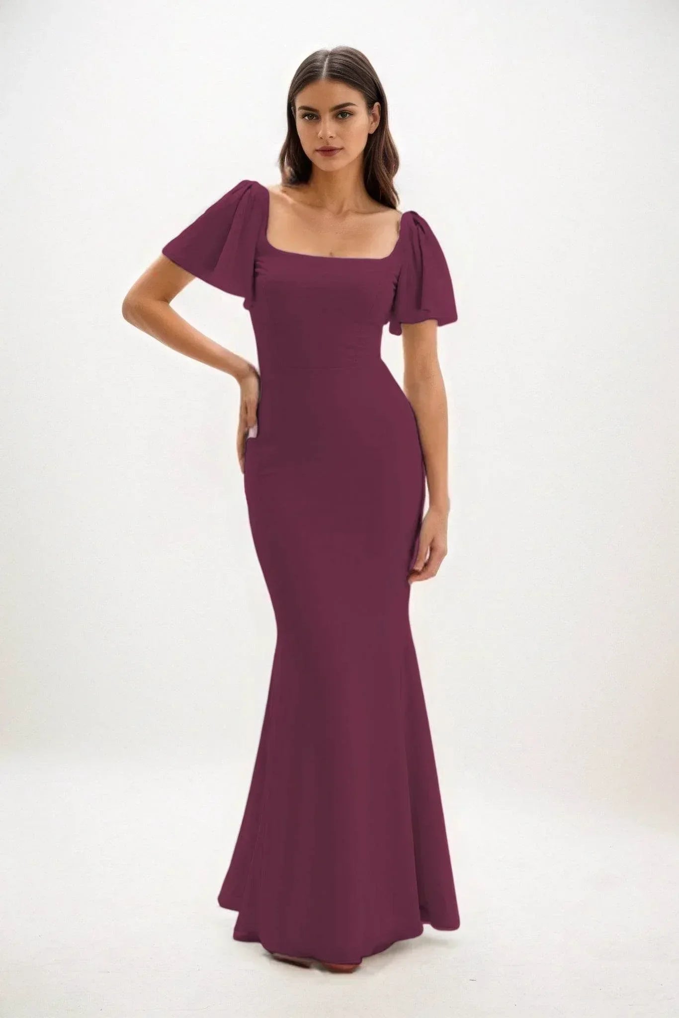 Sheath-Column Maxi Chiffon Dress CB0813CS - COCOMELODY