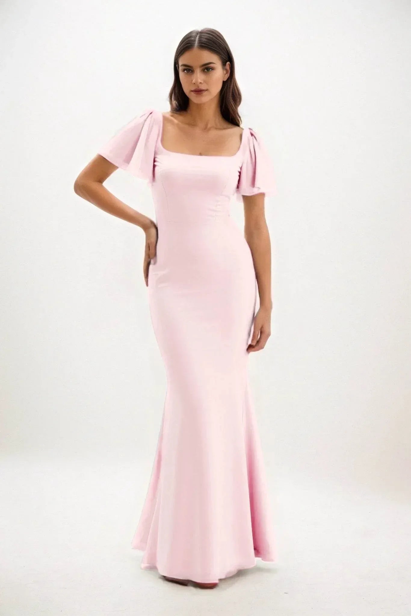 Sheath-Column Maxi Chiffon Dress CB0813CS - COCOMELODY