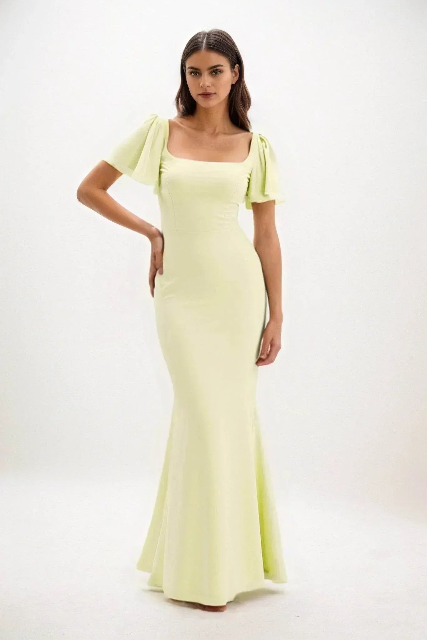 Sheath-Column Maxi Chiffon Dress CB0813CS - COCOMELODY