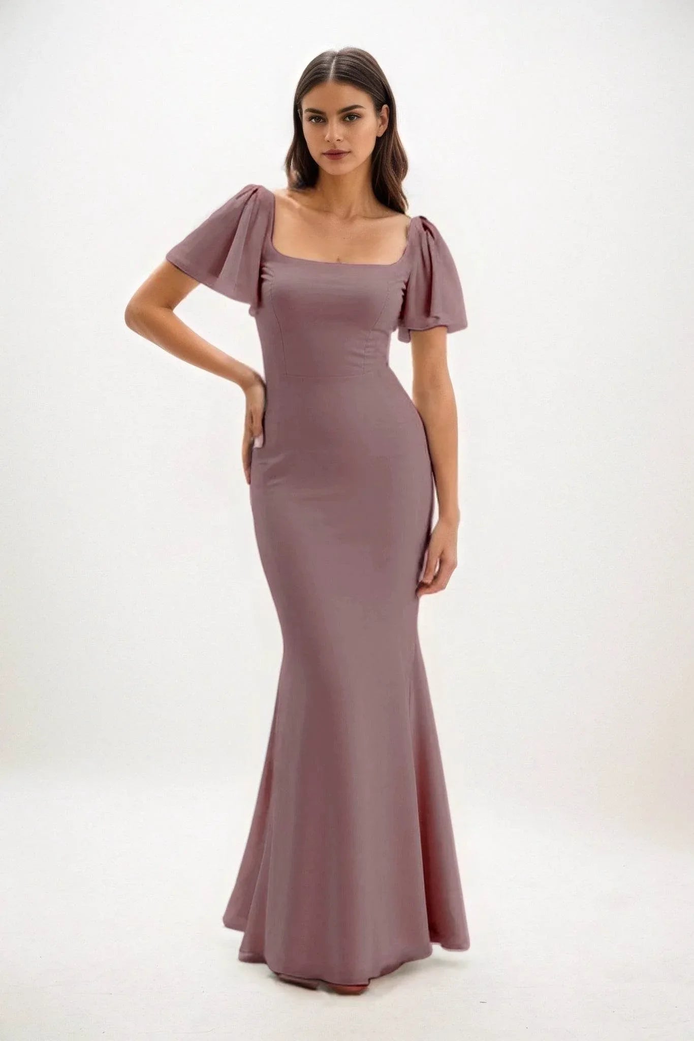 Sheath-Column Maxi Chiffon Dress CB0813CS - COCOMELODY