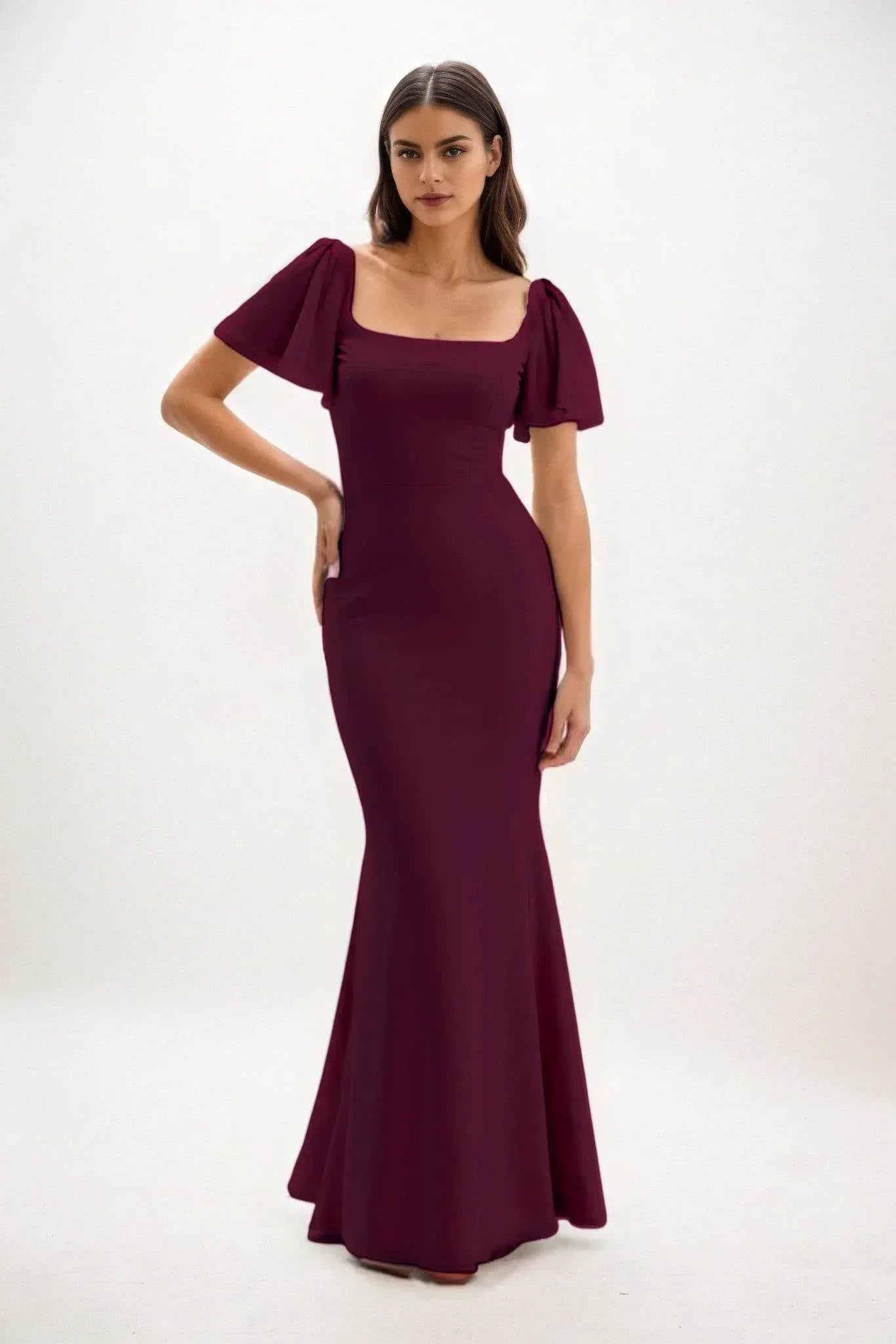 Sheath-Column Maxi Chiffon Dress CB0813CS - COCOMELODY