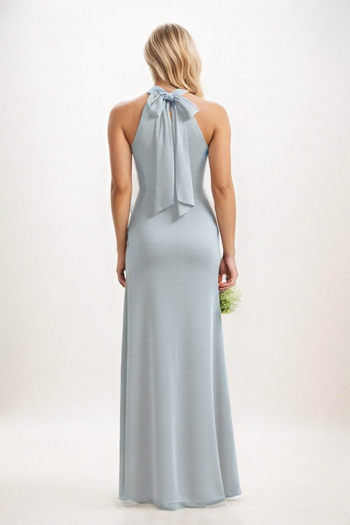 Sheath-Column Maxi Elastic Cloth Bridesmaid Dress CB0814 - COCOMELODY