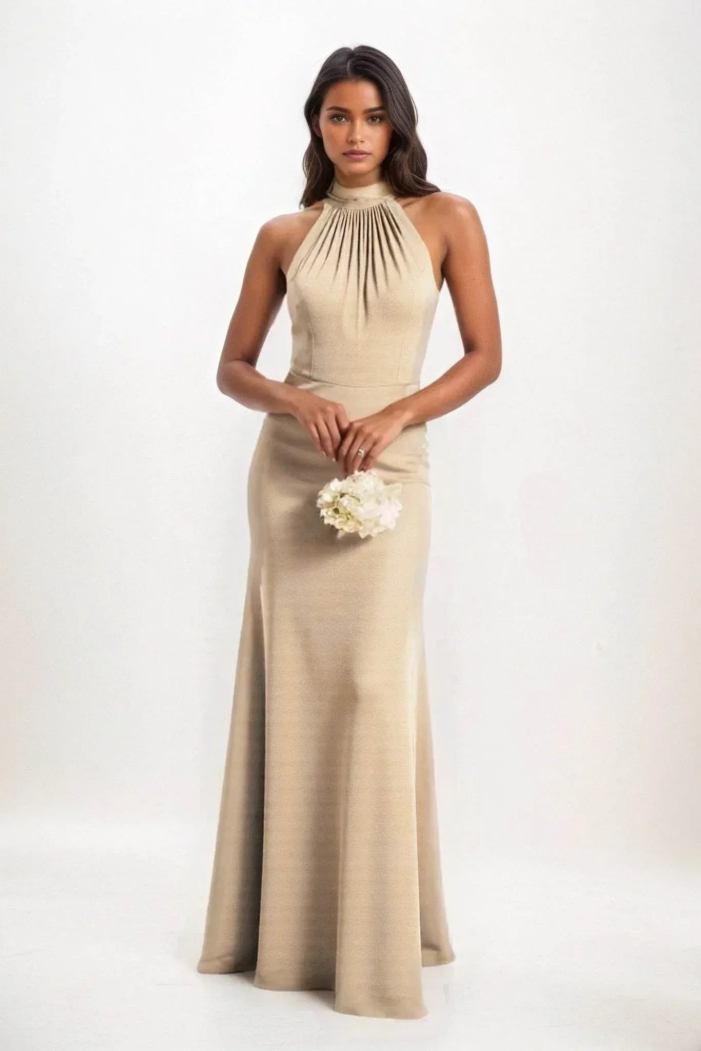 Sheath-Column Maxi Elastic Cloth Dress CB0814CS - COCOMELODY