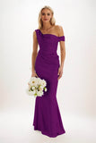 Sheath-Column Maxi Luxe Satin Bridesmaid Dress CB0815 - COCOMELODY