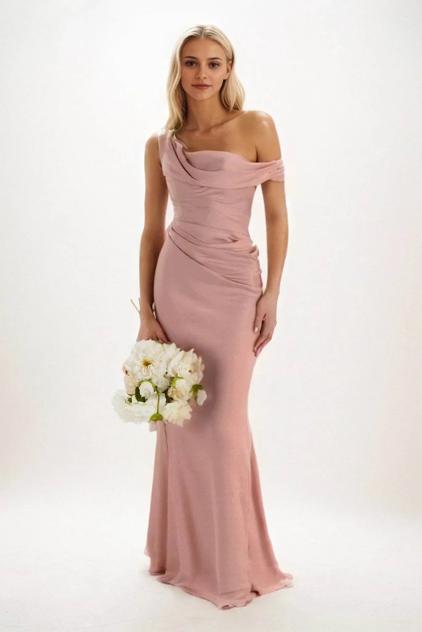 Sheath-Column Maxi Luxe Satin Dress CB0815CS - COCOMELODY