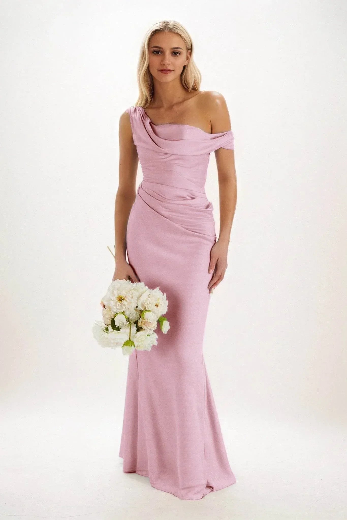 Sheath-Column Maxi Luxe Satin Dress CB0815CS - COCOMELODY