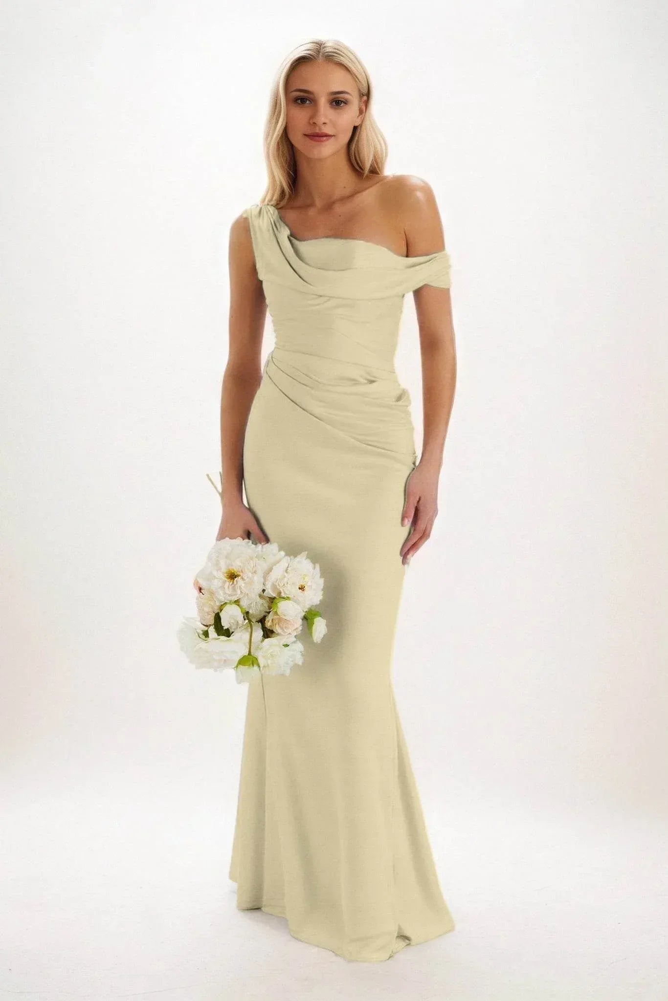 Sheath-Column Maxi Luxe Satin Dress CB0815CS - COCOMELODY