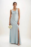 Sheath-Column Maxi Luxe Satin Dress CB0816CS - COCOMELODY