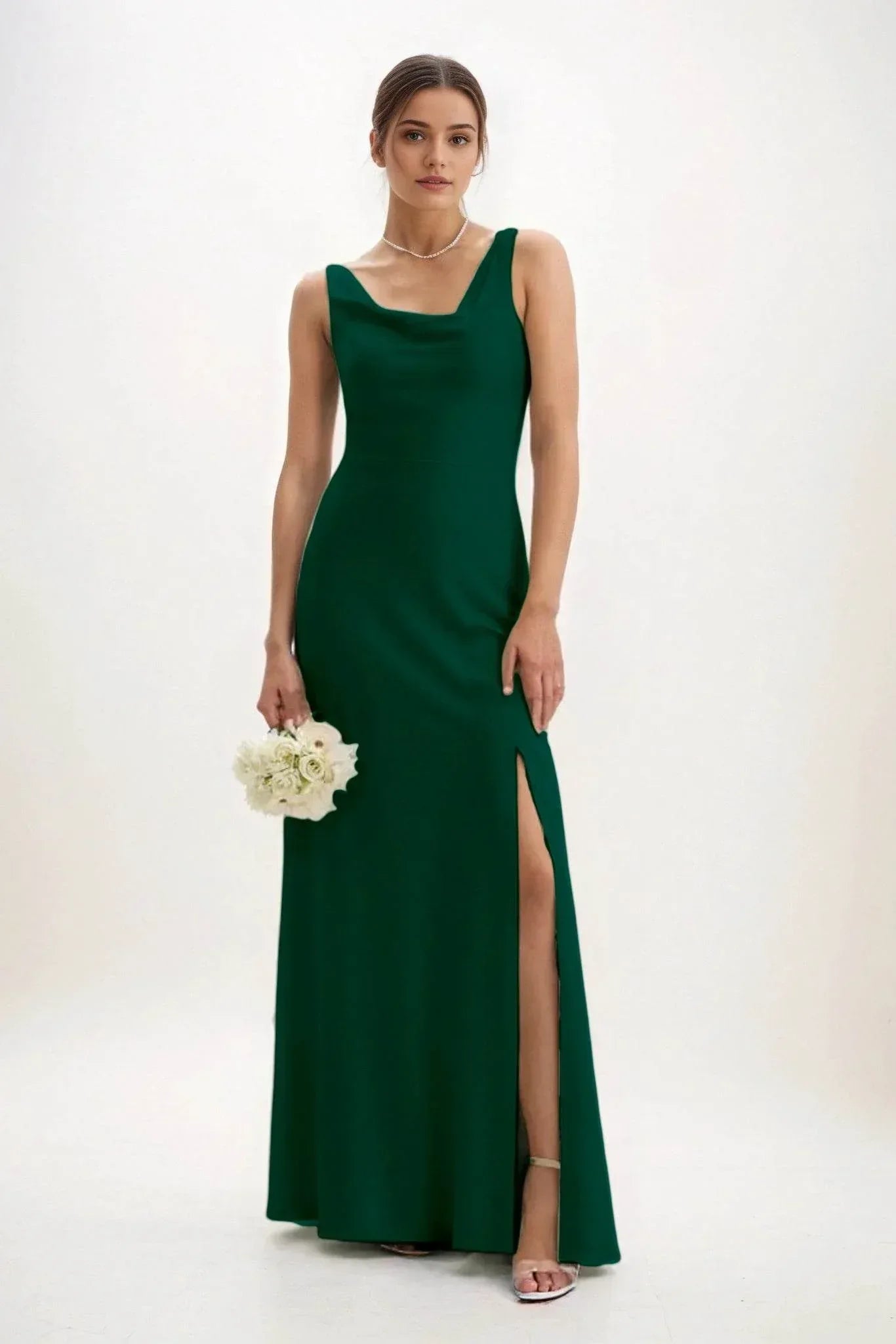 Sheath-Column Maxi Luxe Satin Dress CB0816CS - COCOMELODY