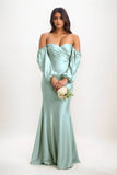 Trumpet-Mermaid Maxi Luxe Satin Dress CB0817CS - COCOMELODY