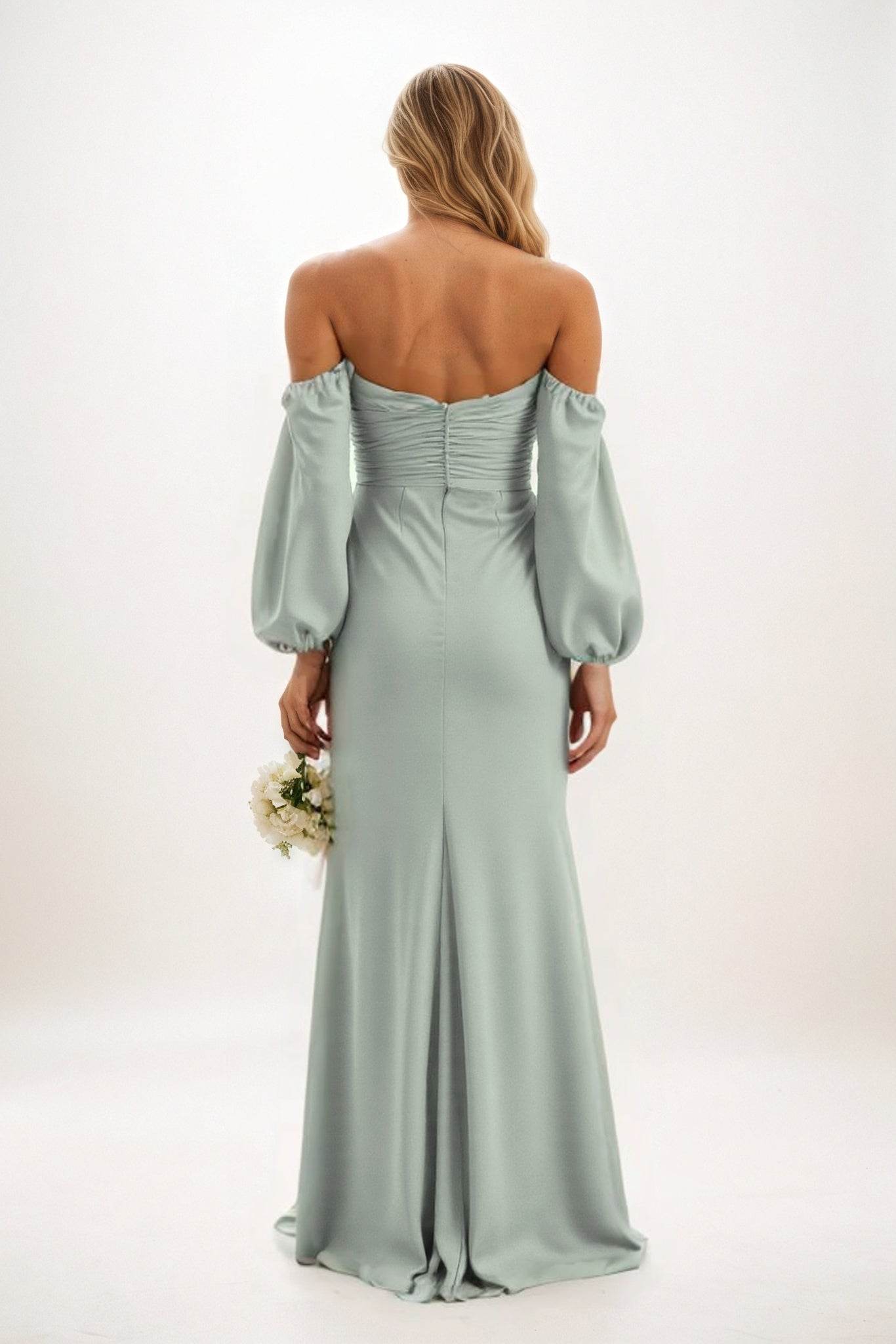 Trumpet-Mermaid Maxi Luxe Satin Bridesmaid Dress CB0817 - COCOMELODY