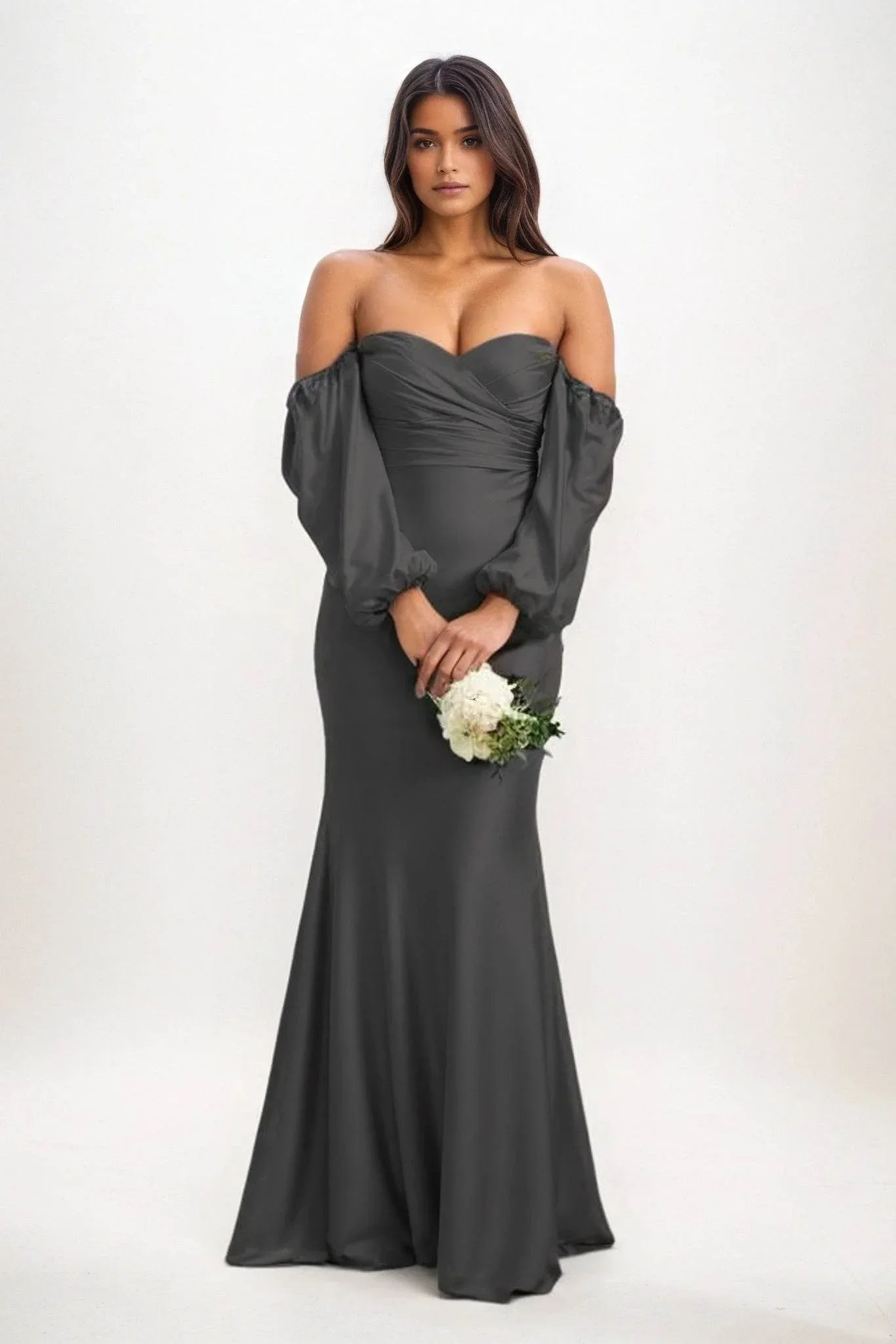 Trumpet-Mermaid Maxi Luxe Satin Dress CB0817CS - COCOMELODY