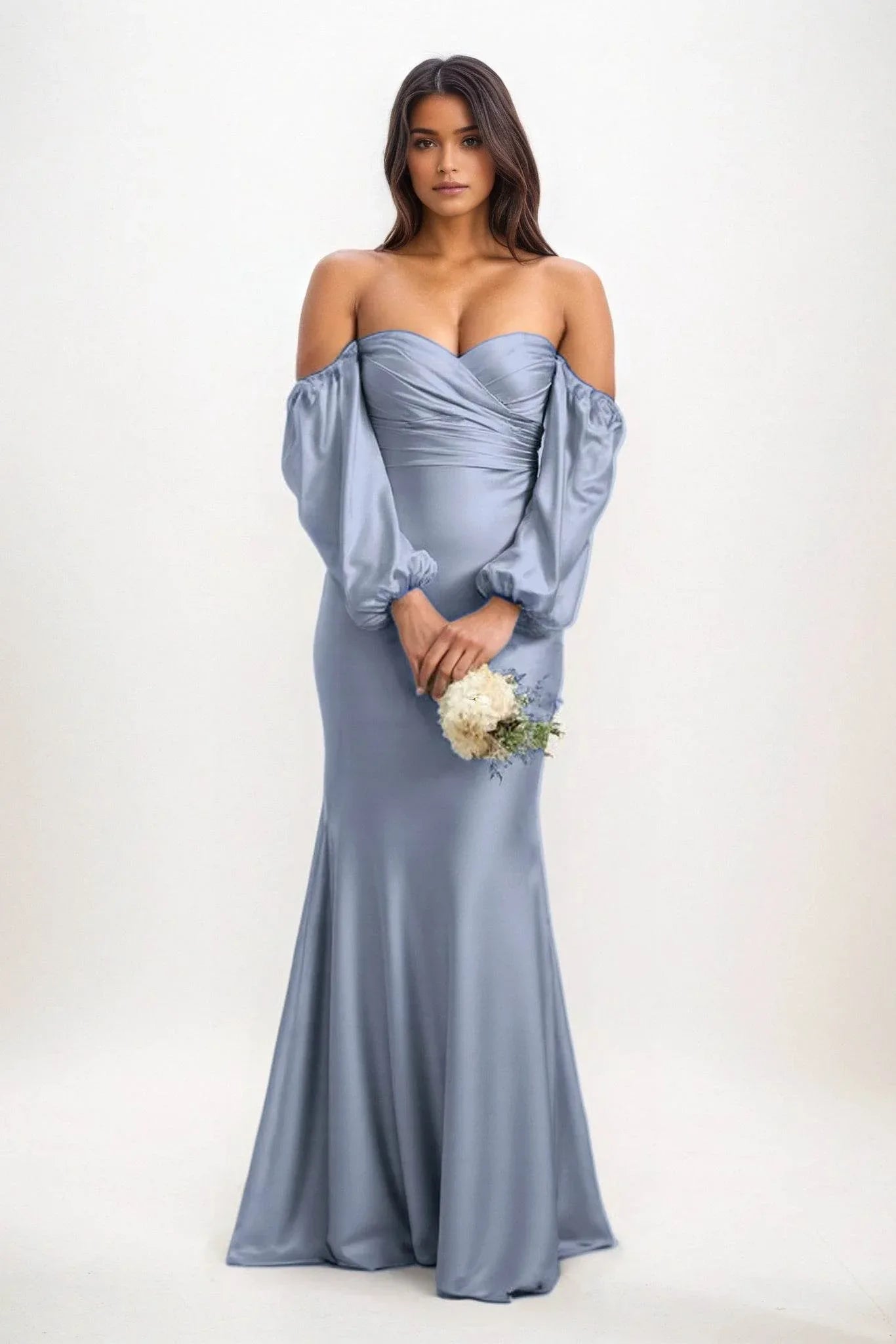 Trumpet-Mermaid Maxi Luxe Satin Dress CB0817CS - COCOMELODY