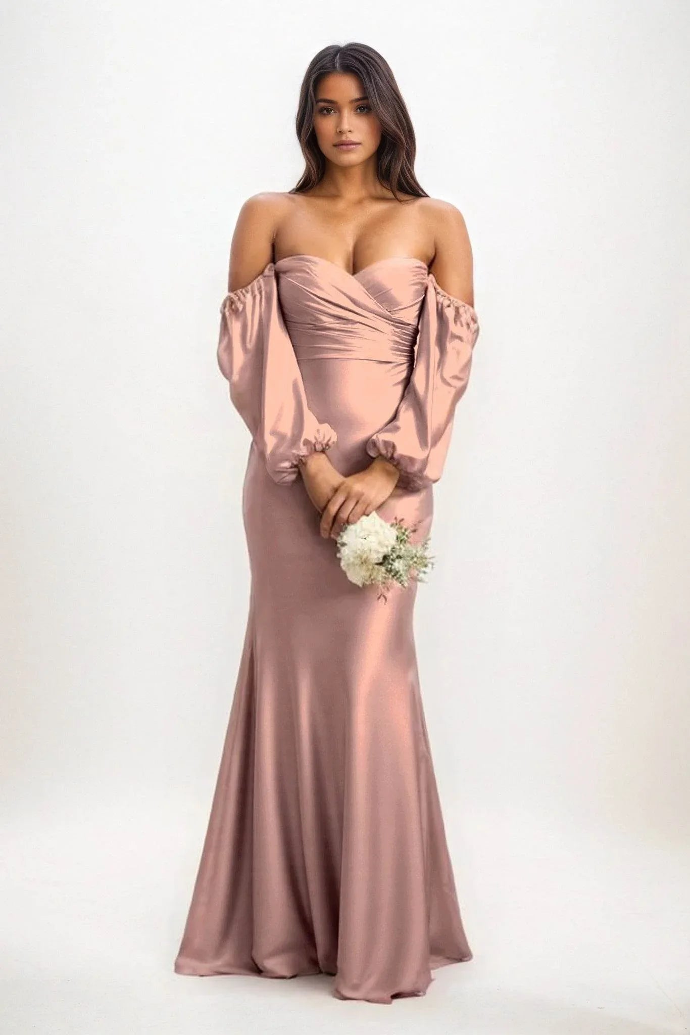 Trumpet-Mermaid Maxi Luxe Satin Dress CB0817CS - COCOMELODY