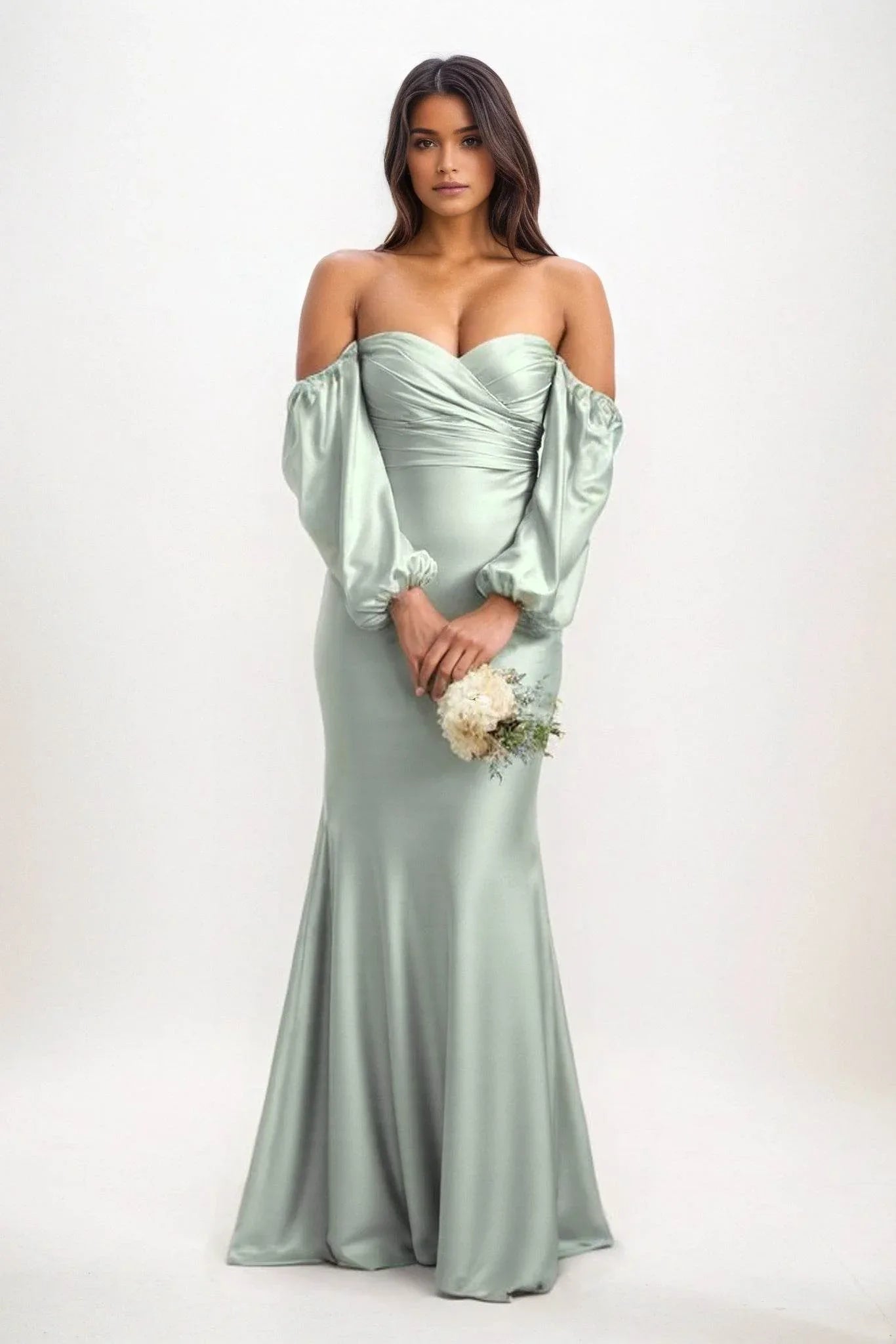 Trumpet-Mermaid Maxi Luxe Satin Dress CB0817CS - COCOMELODY