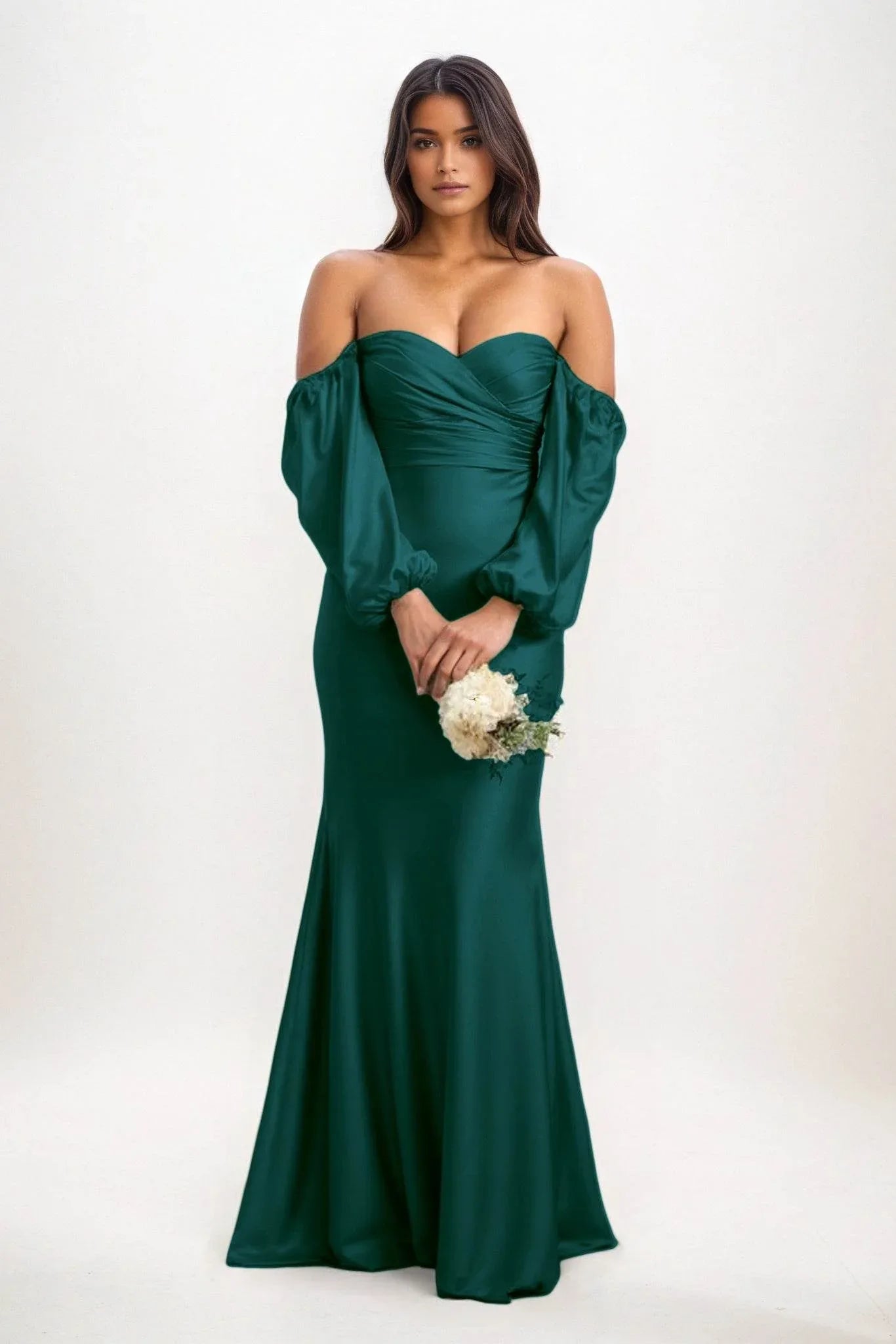Trumpet-Mermaid Maxi Luxe Satin Dress CB0817CS - COCOMELODY