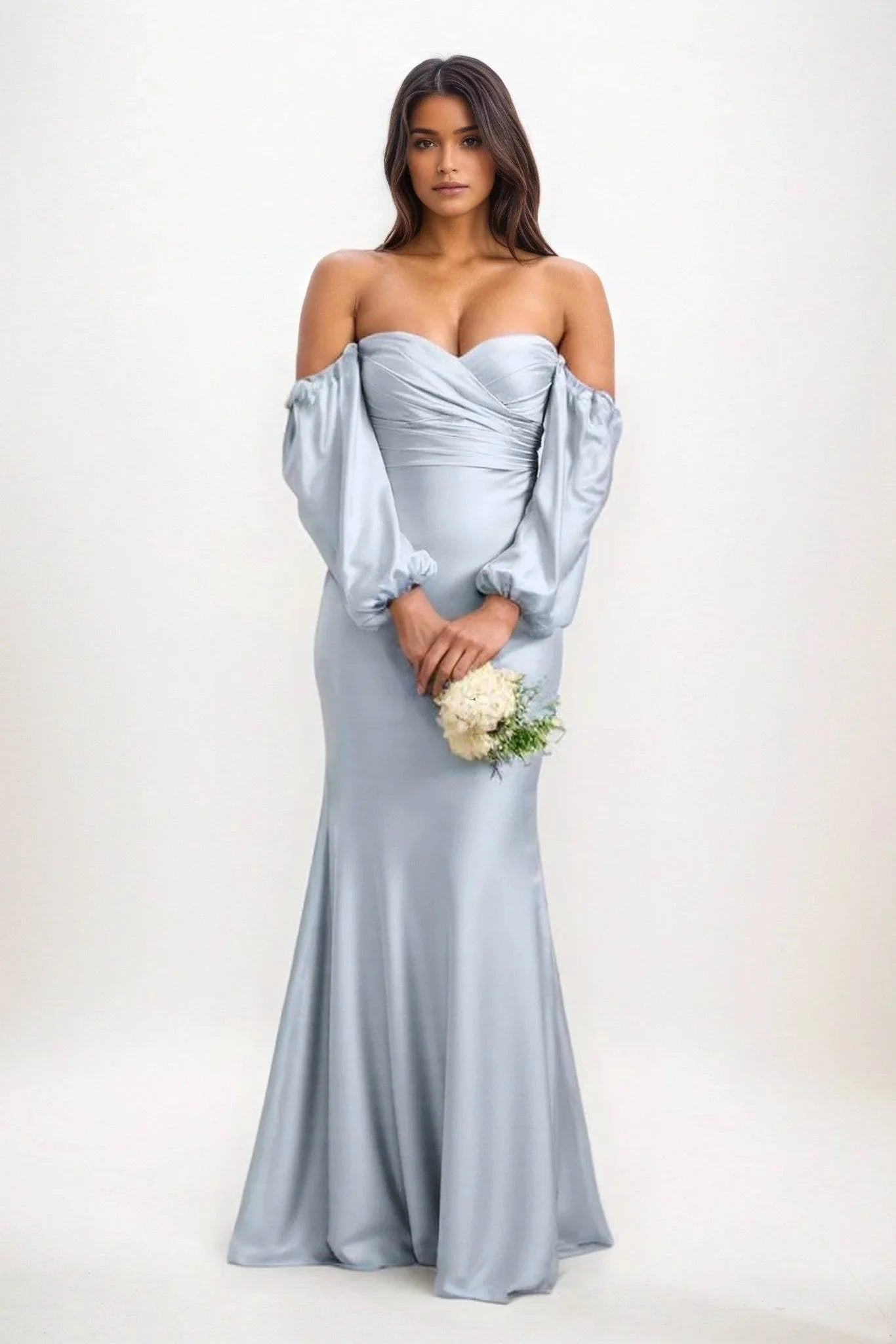 Trumpet-Mermaid Maxi Luxe Satin Dress CB0817CS - COCOMELODY