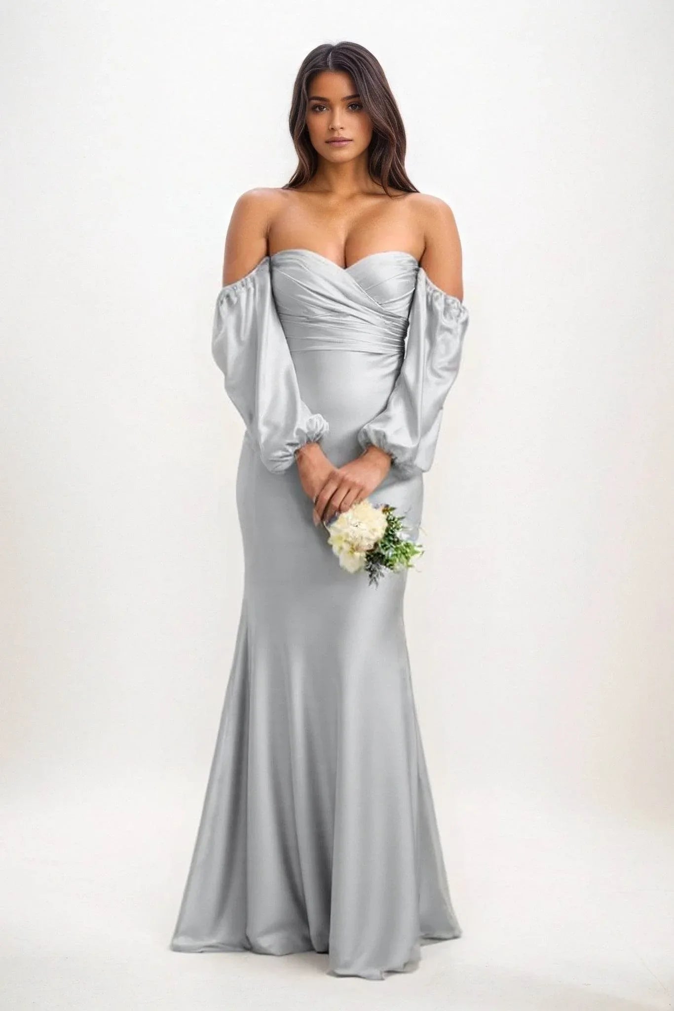 Trumpet-Mermaid Maxi Luxe Satin Dress CB0817CS - COCOMELODY