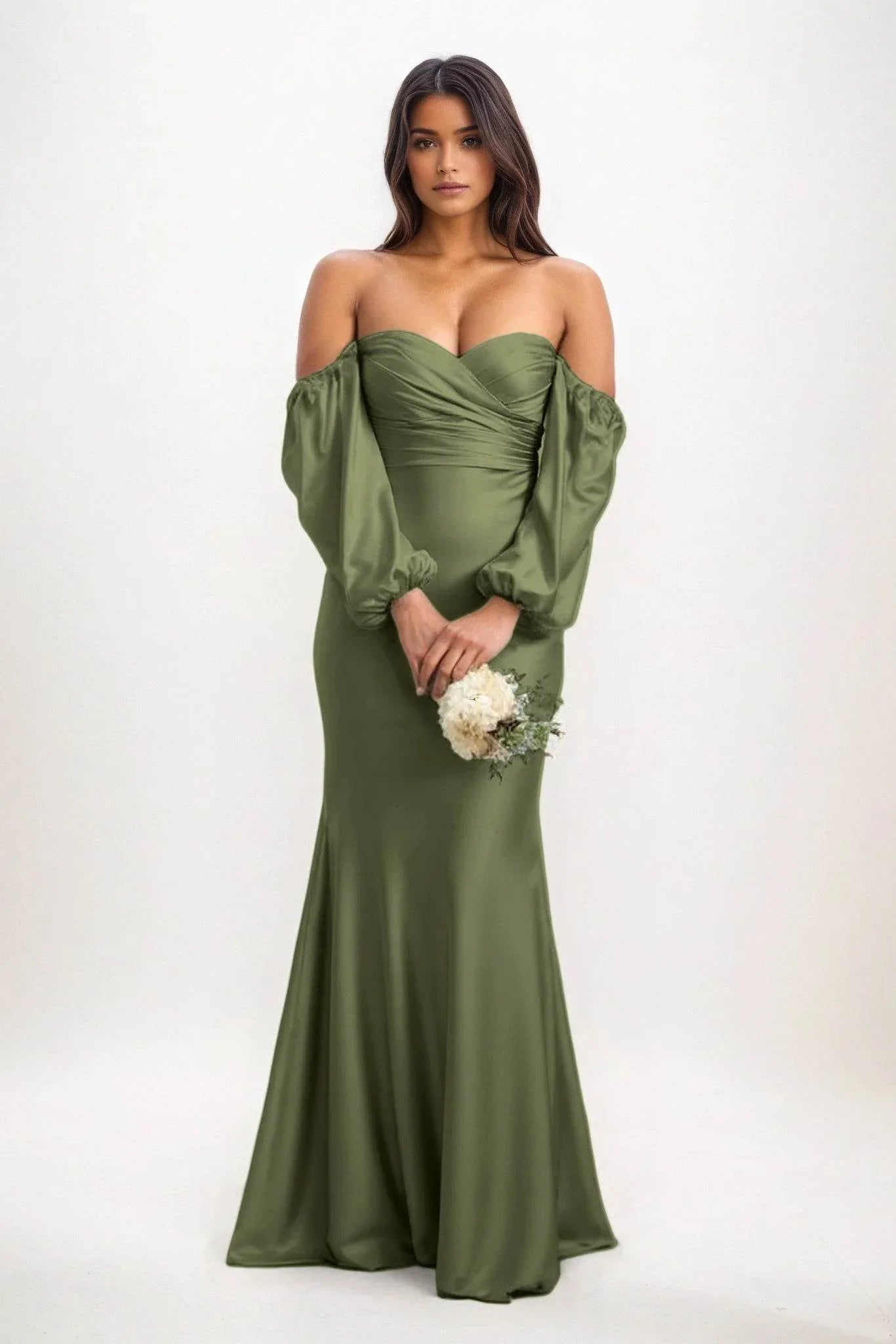 Trumpet-Mermaid Maxi Luxe Satin Dress CB0817CS - COCOMELODY
