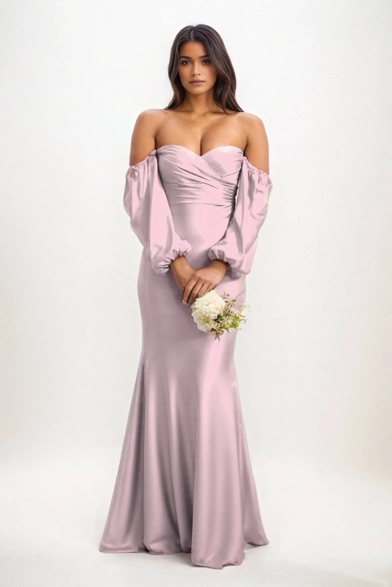 Trumpet-Mermaid Maxi Luxe Satin Dress CB0817CS - COCOMELODY
