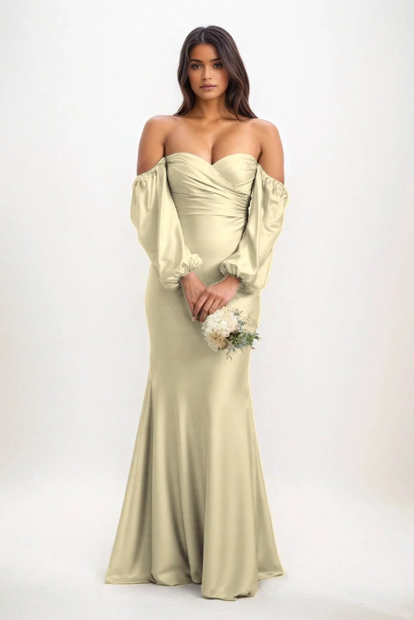 Trumpet-Mermaid Maxi Luxe Satin Dress CB0817CS - COCOMELODY