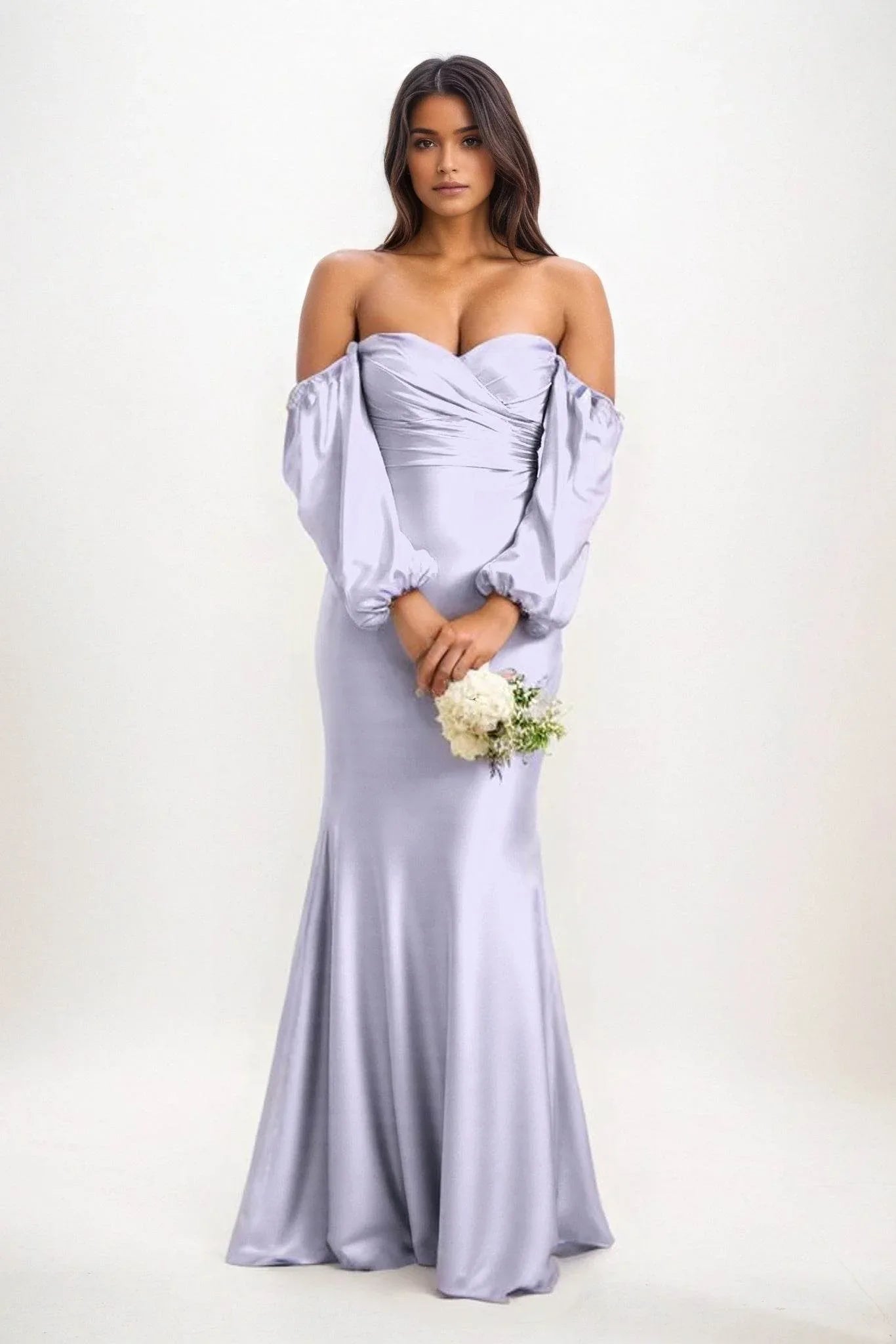 Trumpet-Mermaid Maxi Luxe Satin Dress CB0817CS - COCOMELODY